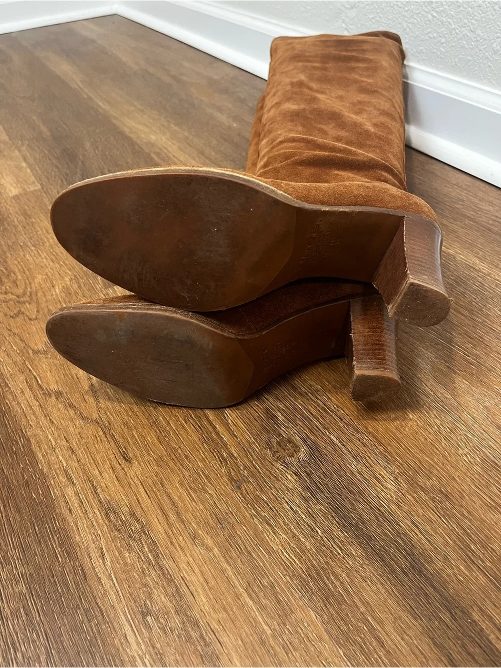 Vince Cognac Suede Knee High Boot Size 6